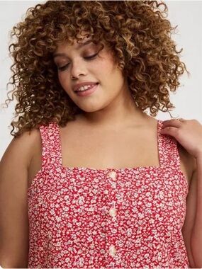 NWT Torrid Beach Linen Square Neck Crop Top